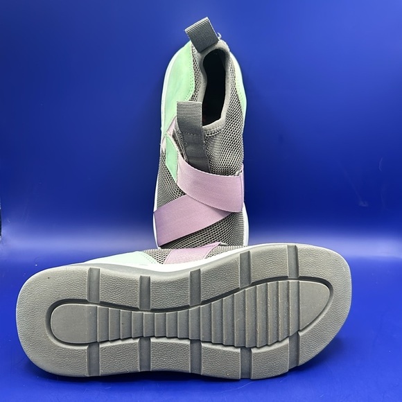 DKNY Stretch Knit Lavender & Two Tone Green Mid Top Sneakers Size US 8.5 - Picture 5 of 11